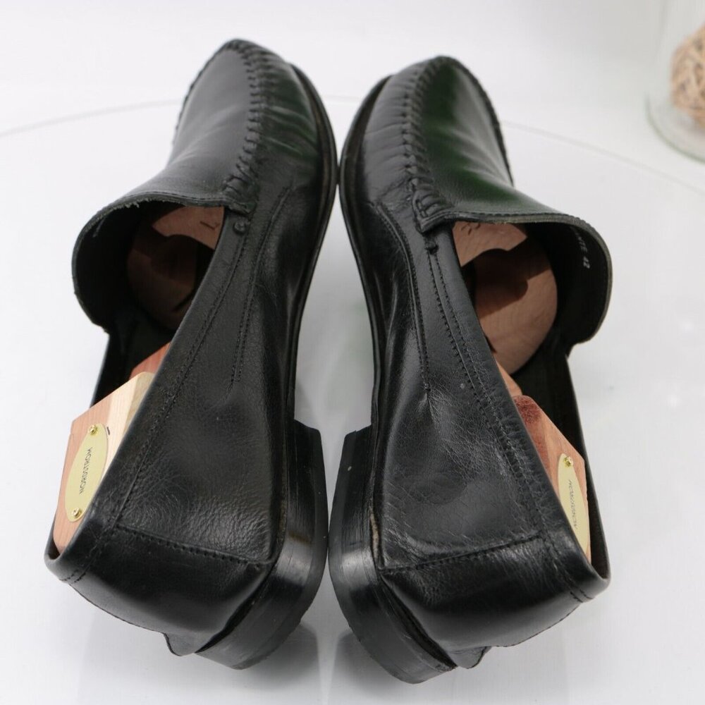Alessandro Baroni Mens Dante Loafer Size 42 8 Black Leather Moc Toe Shoe Italy - Picture 8 of 12